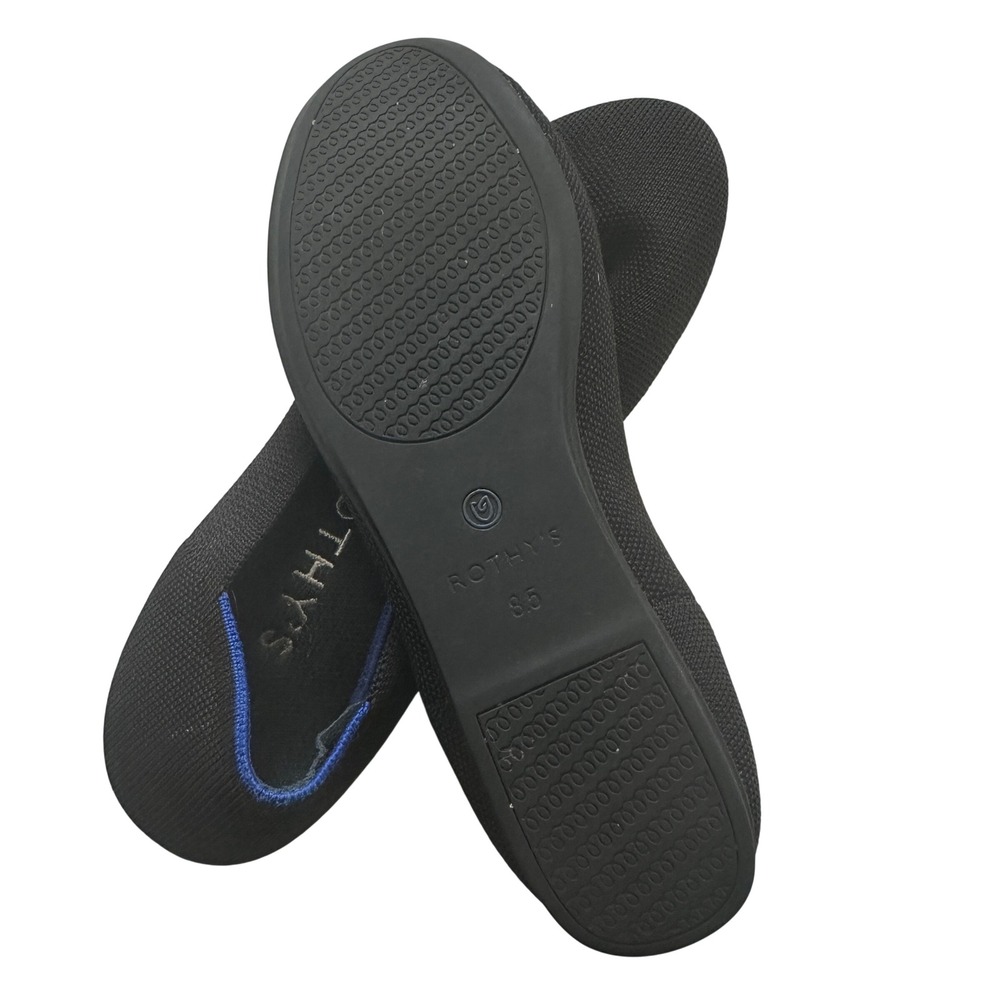 Rothys The Flat Solid Black Pointed Toe Knit Flat… - image 5